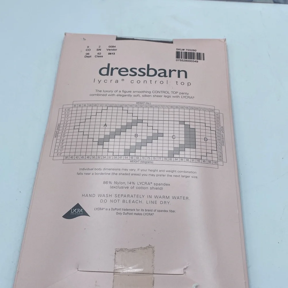 2 Dressbarn Lycra Control Top Stockings nylons pantyhose Size C French taupe